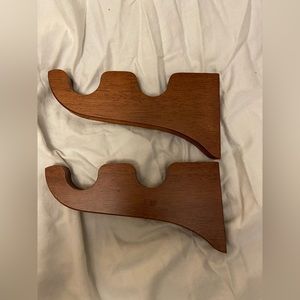 Wood Double Bracket Window Curtain Rod Mounts
